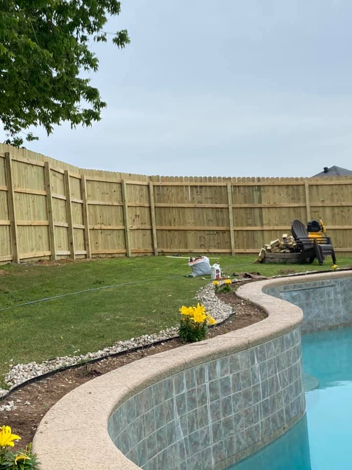 Backyard pool and privacy fence - Fort Smith AR - River Valley Fencing